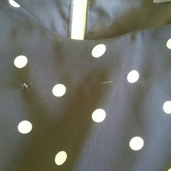 BANANA REPUBLIC Polka Dot Navy Flare Dress, Sz. 2 - Picture 8 of 8